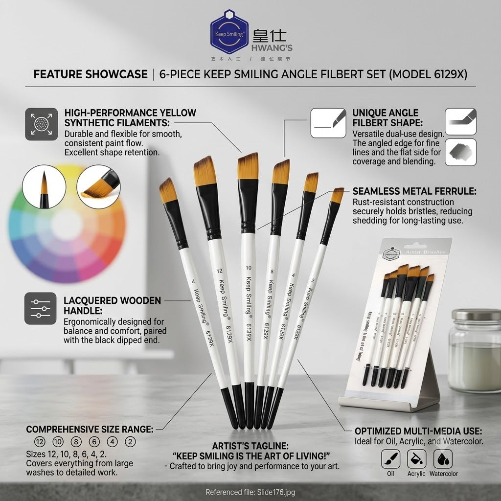 Keep smiling Cut Angular Brush set of 6 - Premium Edition