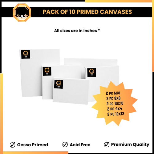 Pack of 10 Primed canvas boards for painting - Summer's Package