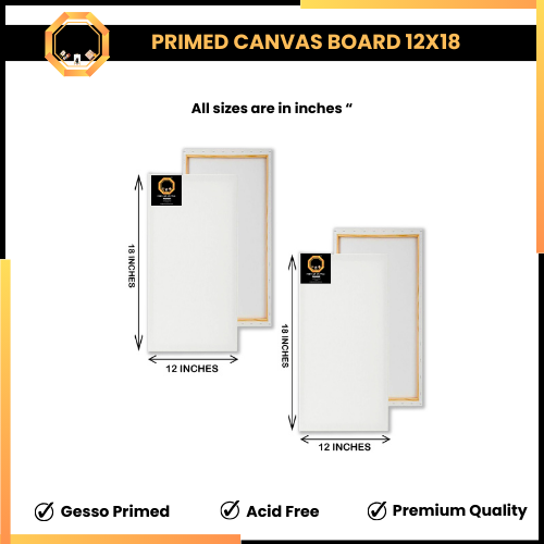 Pack of 3 Primed Canvas Boards 12x18 inches - Artist Edition