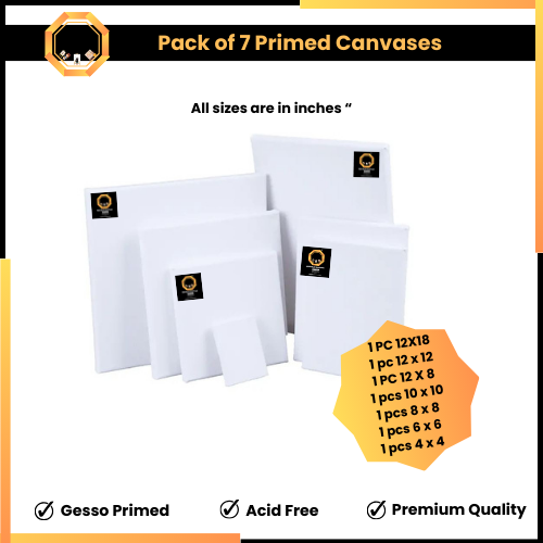 Pack of 7 canvas boards for painting - Economial Deal
