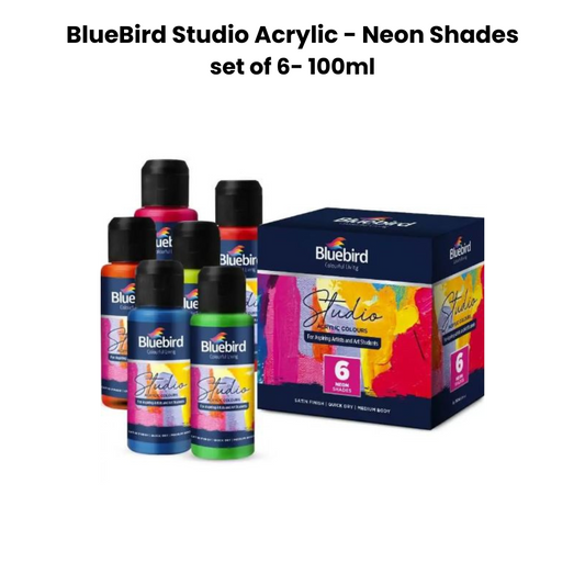 Blue Bird Studio Neon Acrylic color set of 6 - 100ml