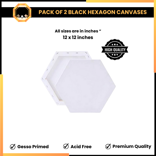 Pack of 2 hexagonal Primed Canvas 12 x 12 inches - Limited Edition