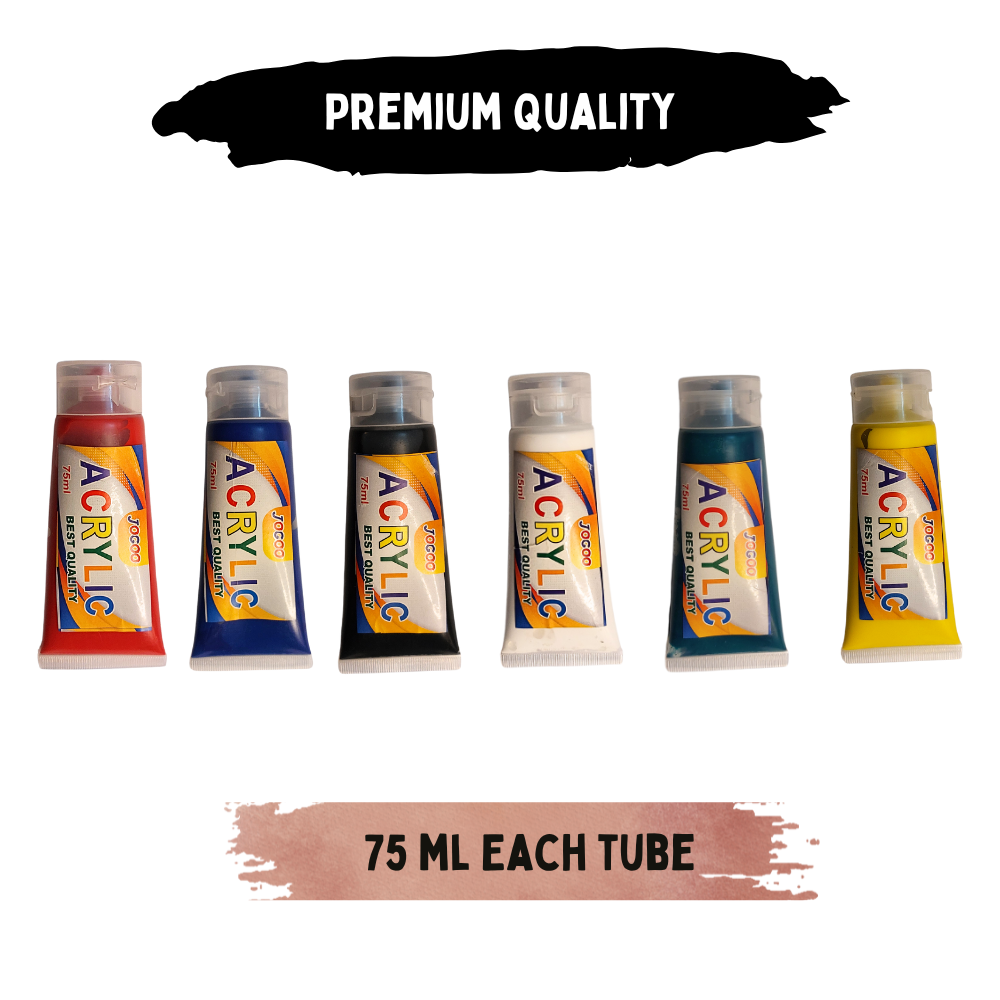 Acrylic Tubes set of 6 Large Tubes - 75ml Each