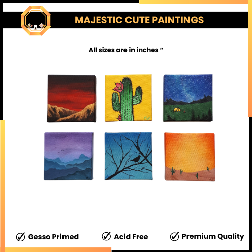 Pack of 10 Primed Canvas boards 2 x 2 inches - Cute mini Edition