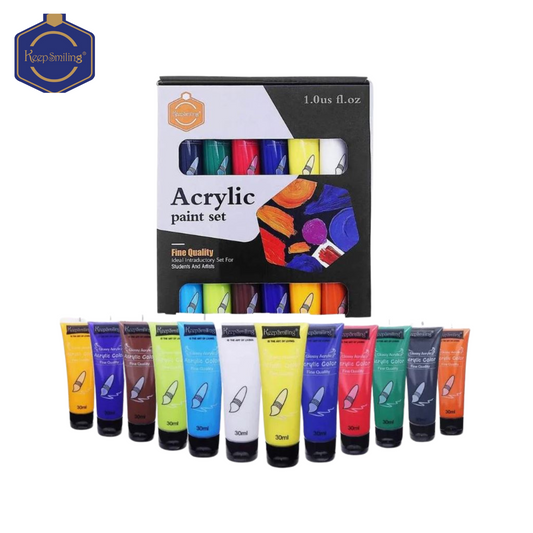 Keep smiling Acrylic tubes set of 12 - 30ml