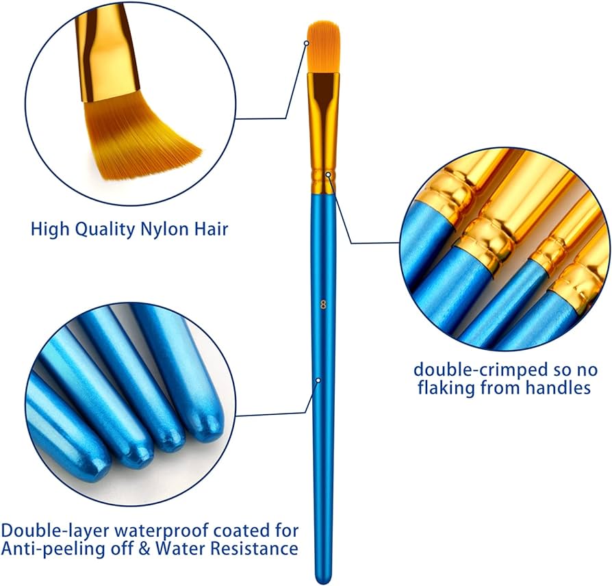 Xinbowen Mutlishape paint brush set of 6 - Cool Edition