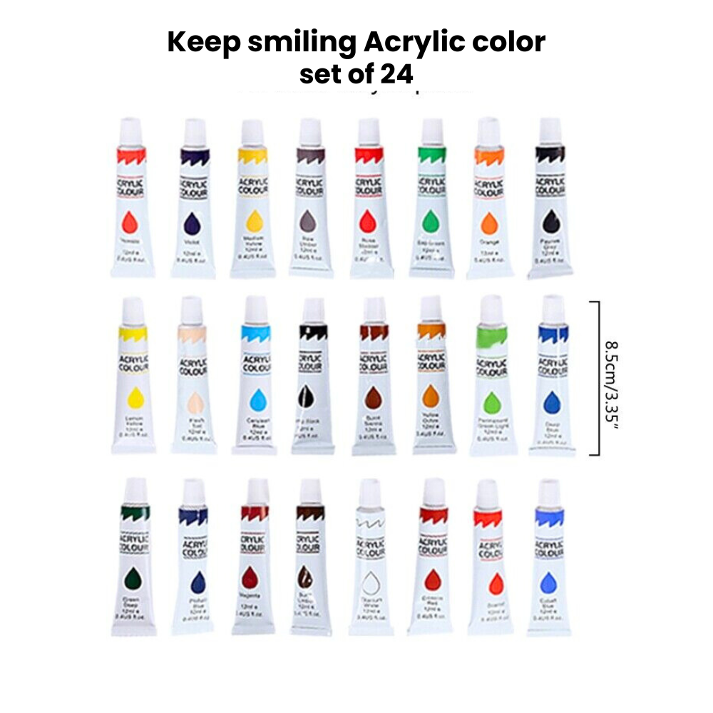 Keep smiling Acrylic tubes set of 24 - 12ml each
