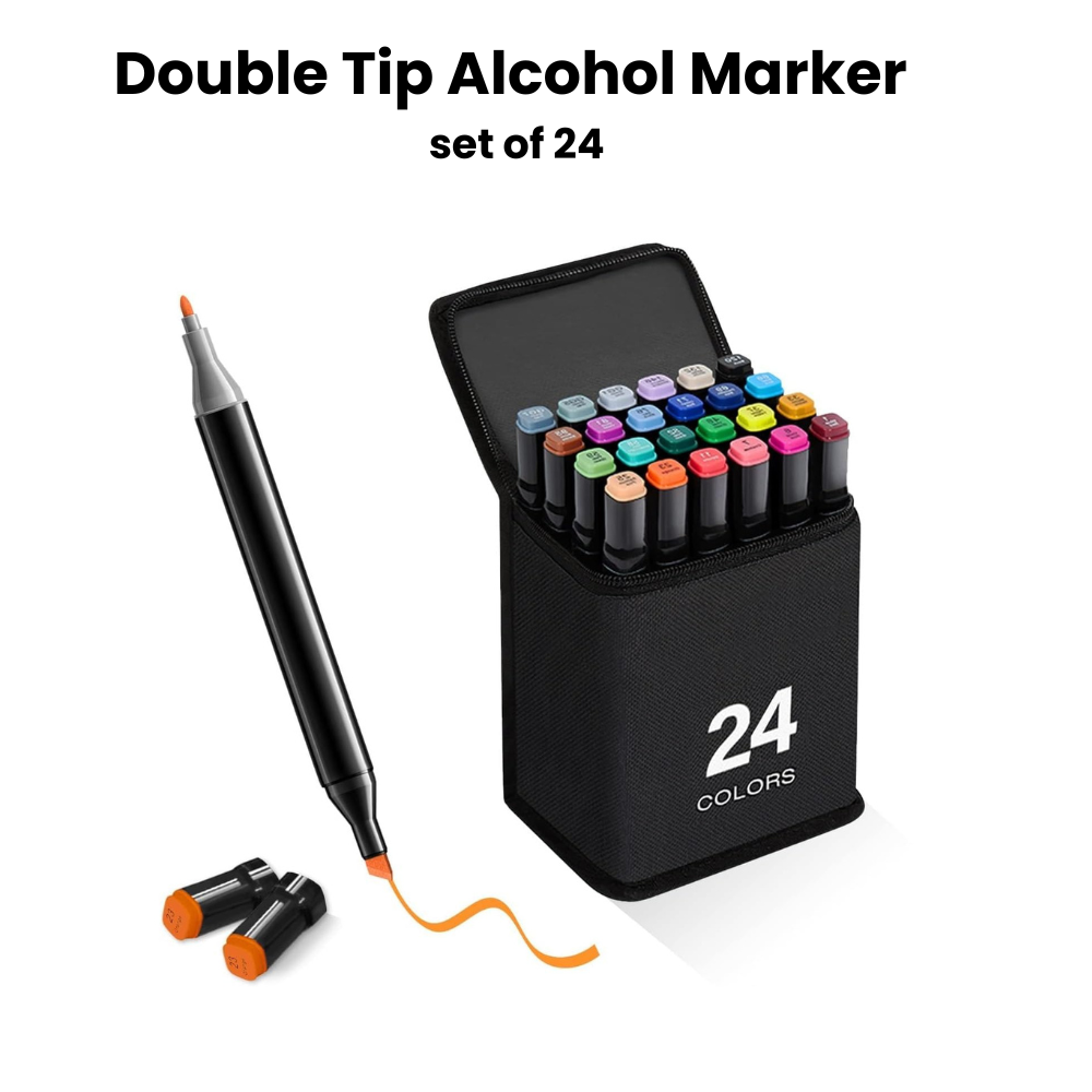 Twin Double tip Alcohol Markers set - 100% Premium Quality