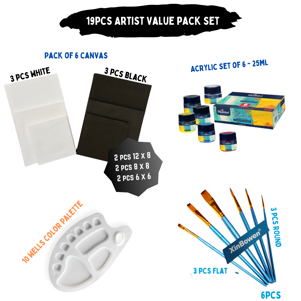 19 Pcs/Set Value Pack For Artist - Bluebird Mix Edition
