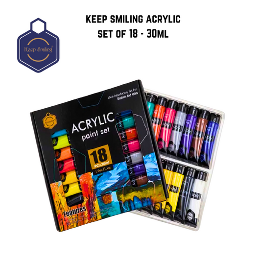Keep smiling Acrylic tubes set of 18 - 30ml each
