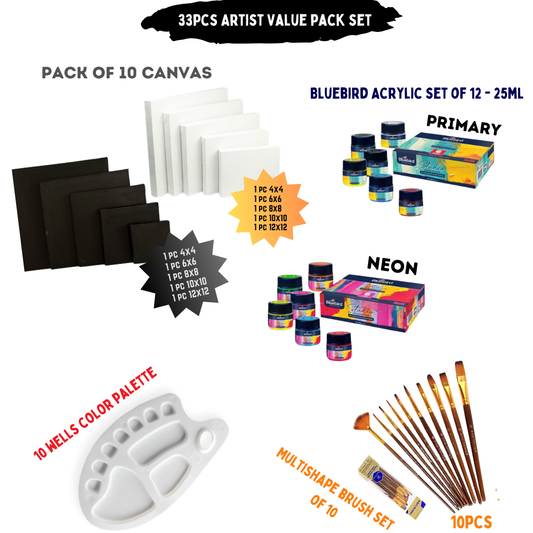 33 Pcs/Set MEGA Value Pack For Artist - BlueBirds Edition All shades