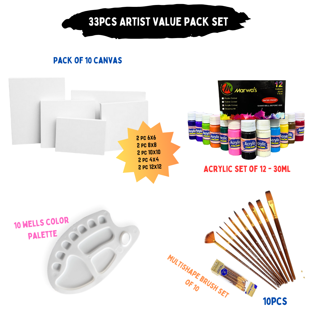33 Pcs/Set Value Pack For Artist - Marwa's Edition