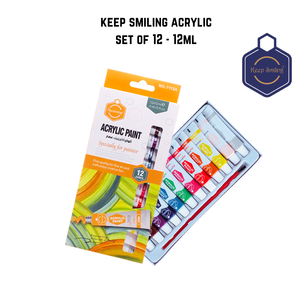 Keep smiling Acrylic color set of 12 - High Quality