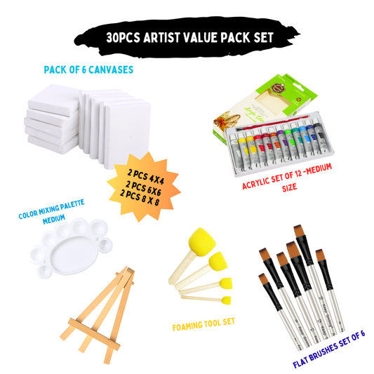 30 Pcs/Set Value Pack For Artist - Perfect Beginner Edition