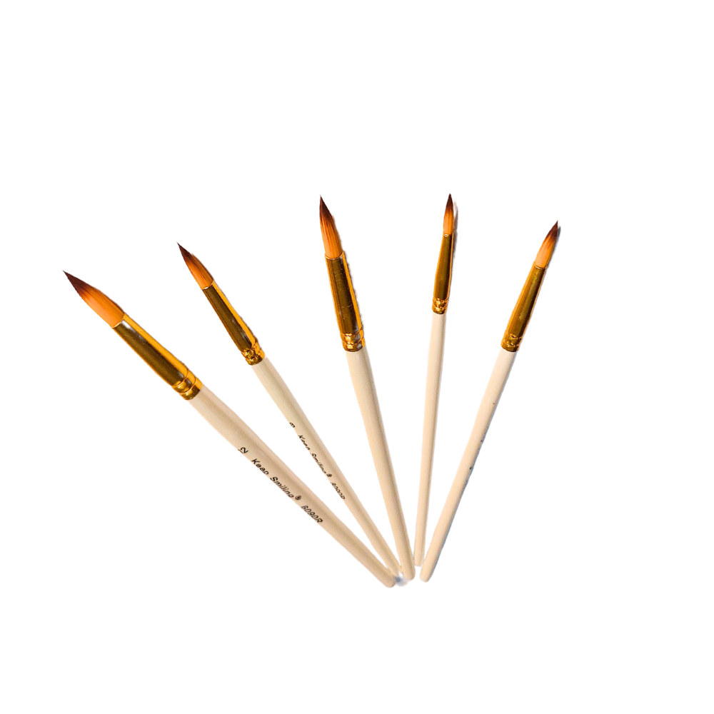 Keep smiling Round paint brush set of 5 - Premium Edition