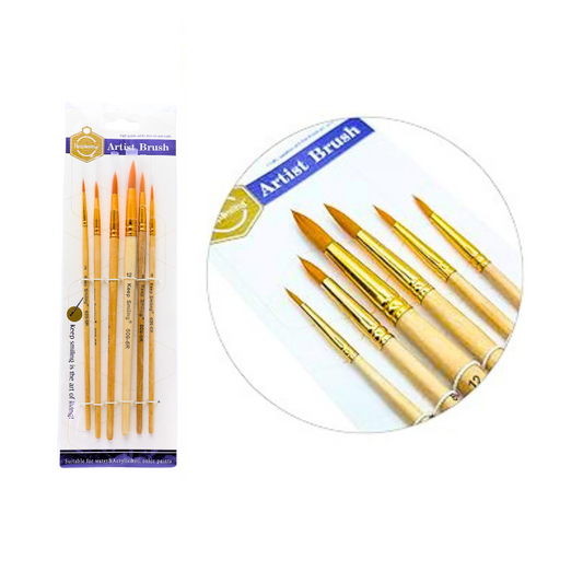 Keep smiling Round paint brush set of 6