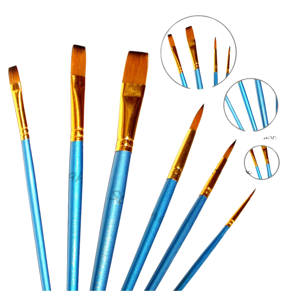Xinbowen Mutlishape paint brush set of 6 - Cool Edition