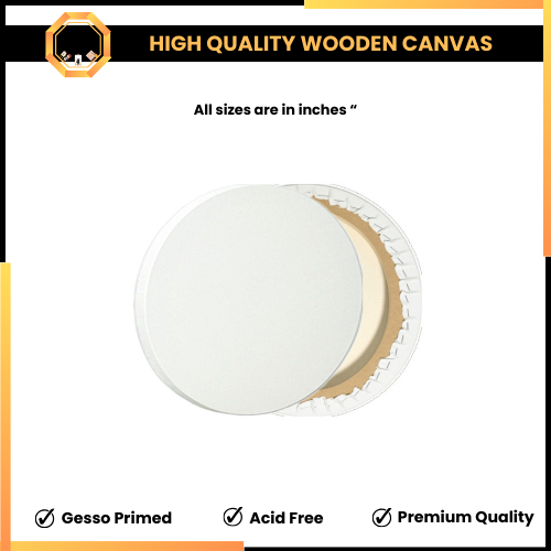 Pack of 3 Primed Round Canvas boards for painting - Mix sizes