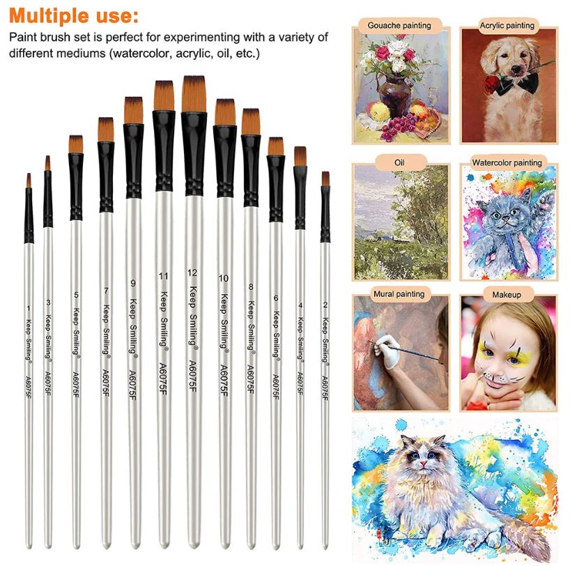 Keep smiling flat Brush set of 12 - Preium Edition