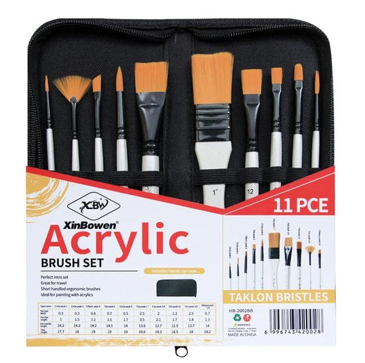 Xinbowen Acrylic Brush set of 10 - Professional Edition