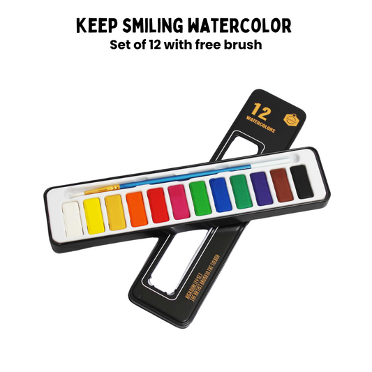 Keep smiling Watercolor set of 12 - Premium Edition