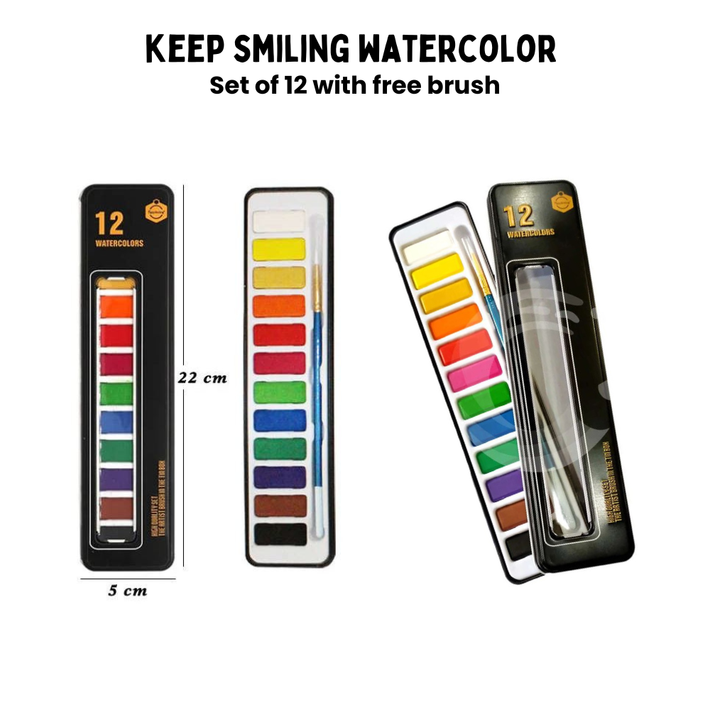 Keep smiling Watercolor set of 12 - Premium Edition