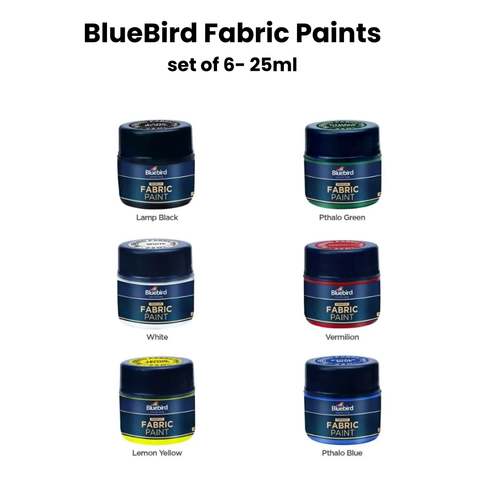 Blue Birds Fabric paints set of 6 - 25ml - Professional Edition