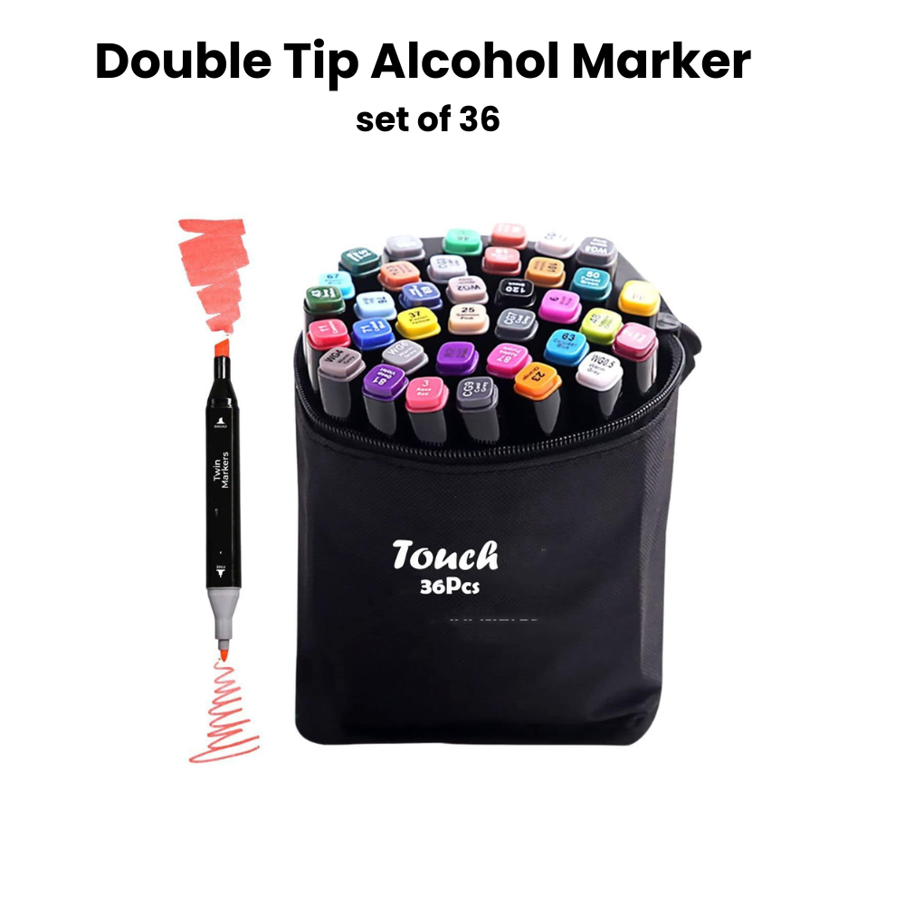 Twin Double tip Alcohol Markers set - 100% Premium Quality