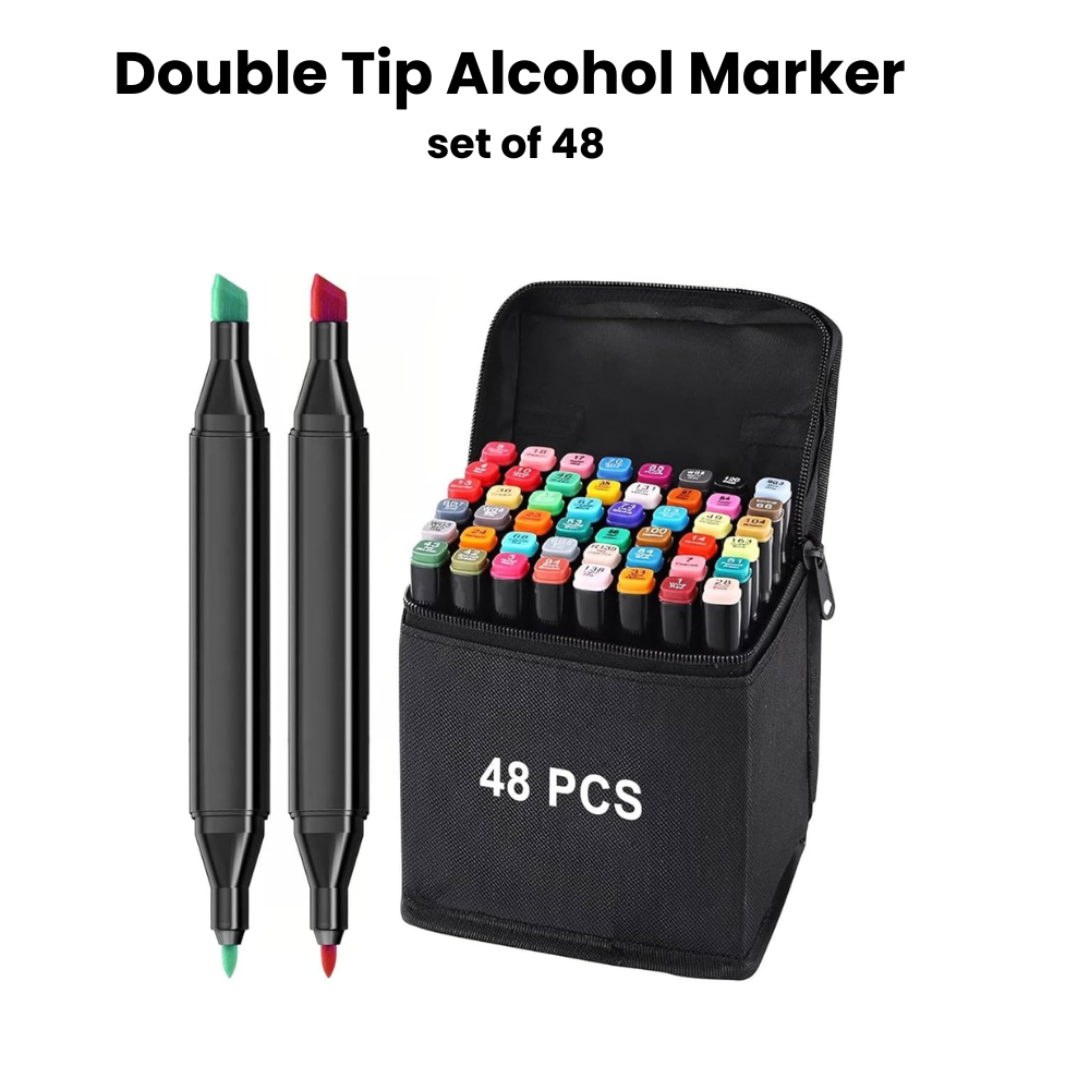 Twin Double tip Alcohol Markers set - 100% Premium Quality