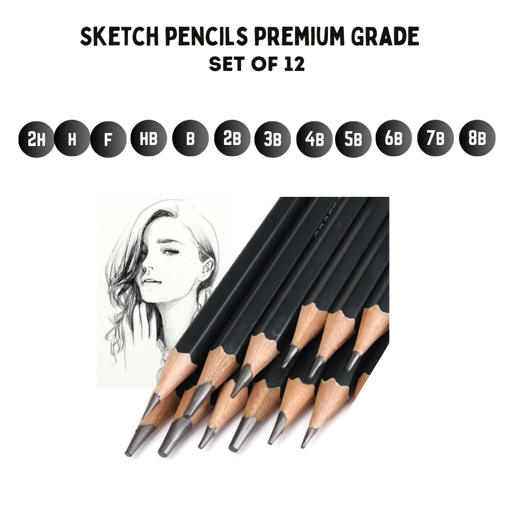 Sketch pencils set of 12 - All shades