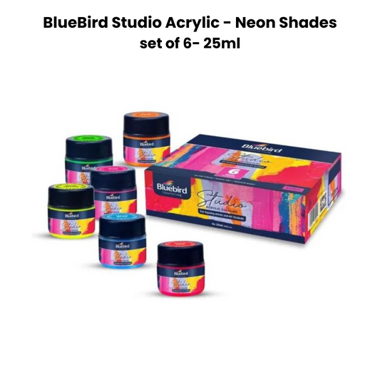 Blue Bird Studio Neon Acrylic color set of 6 - 25ml