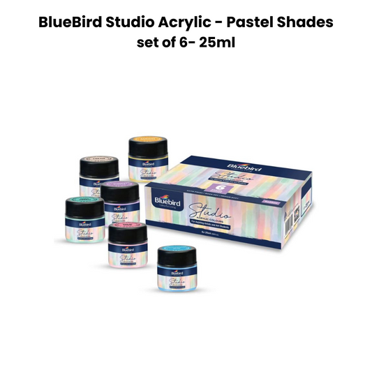 Blue Bird Studio Acrylic color set of 6 - 25ml Pastel Shades