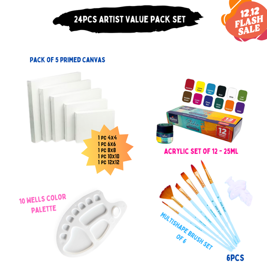 24 Pcs/Set Value Pack For Artist - Bluebirds Studio Edition