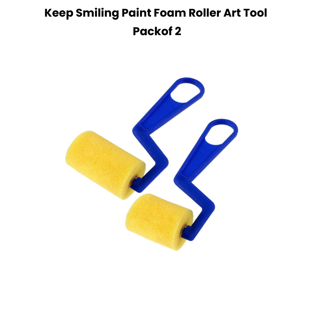 Keep Smiling Paint Foam Roller Art Tool 2 Pcs Set