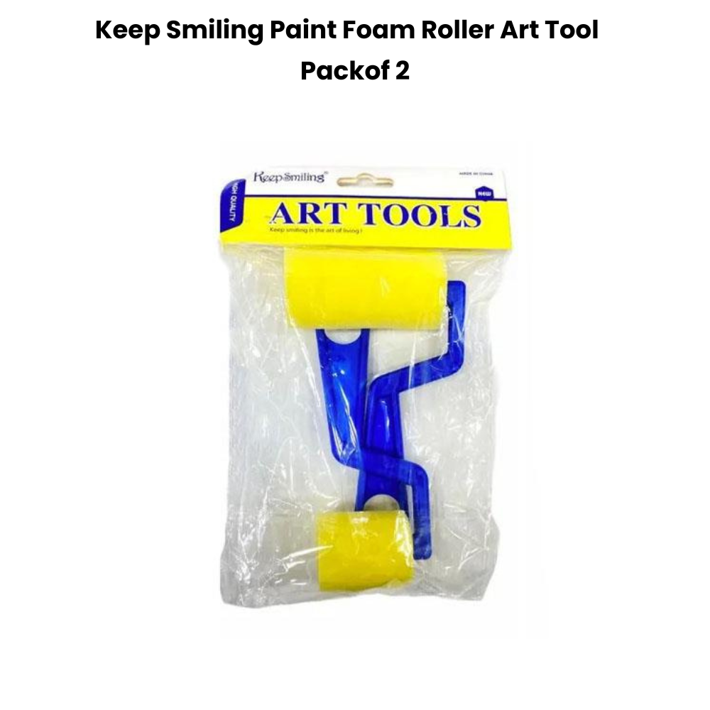 Keep Smiling Paint Foam Roller Art Tool 2 Pcs Set