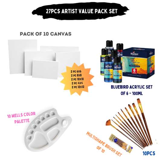 27 Pcs/Set Value Pack For Artist - BlueBirds Edition