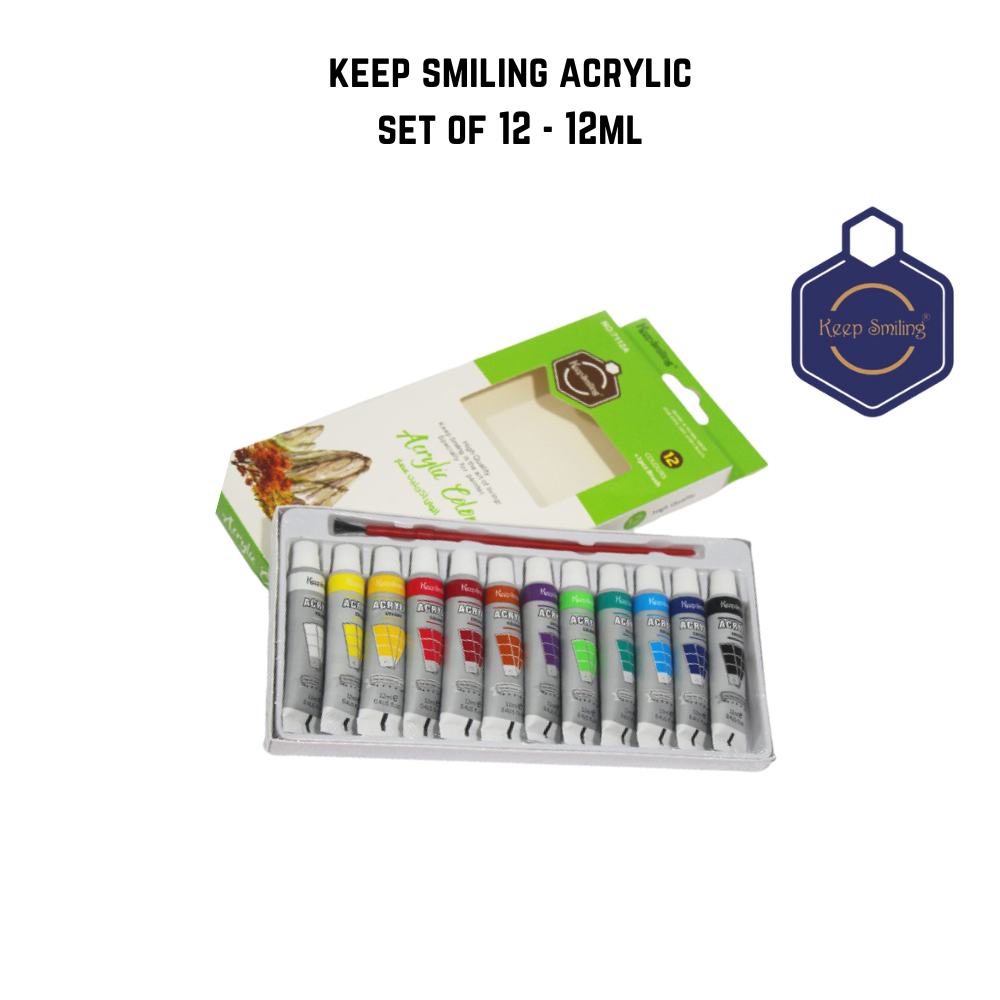 Keep smiling Acrylic color set of 12 - High Quality