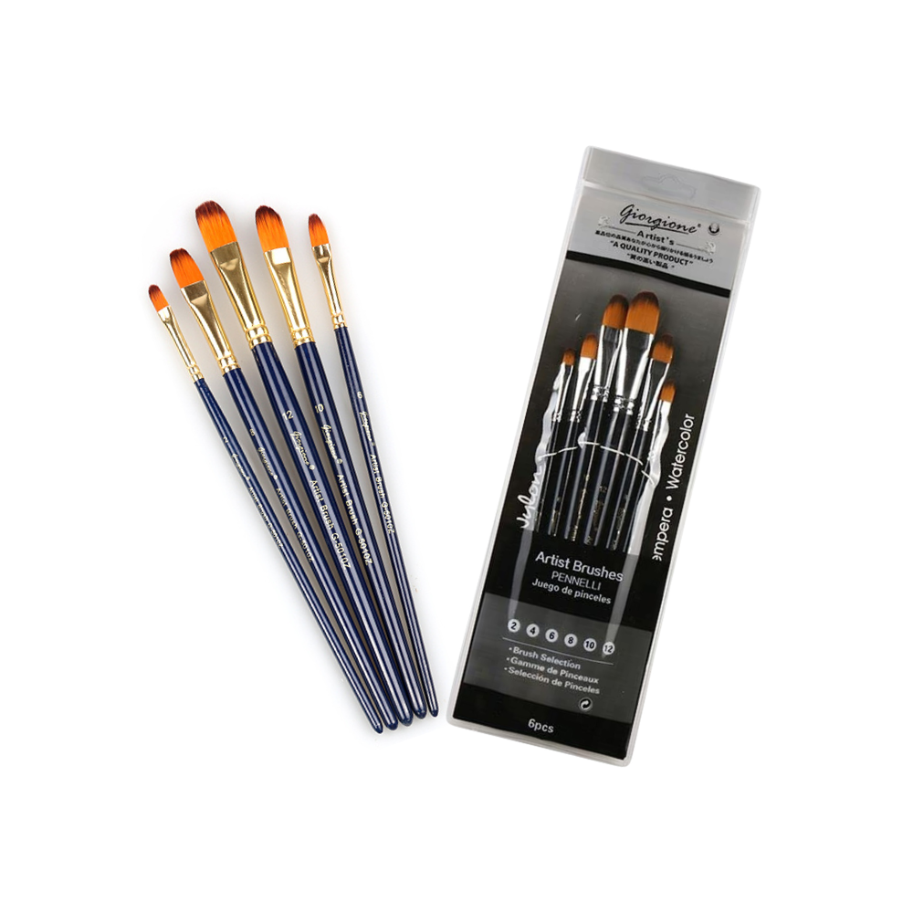 Giorgione Professional Grade Filbert brushes set of 6
