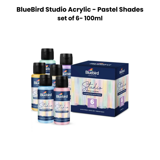 Blue Bird Studio Acrylic color set of 6 - 100ml Pastel Shades