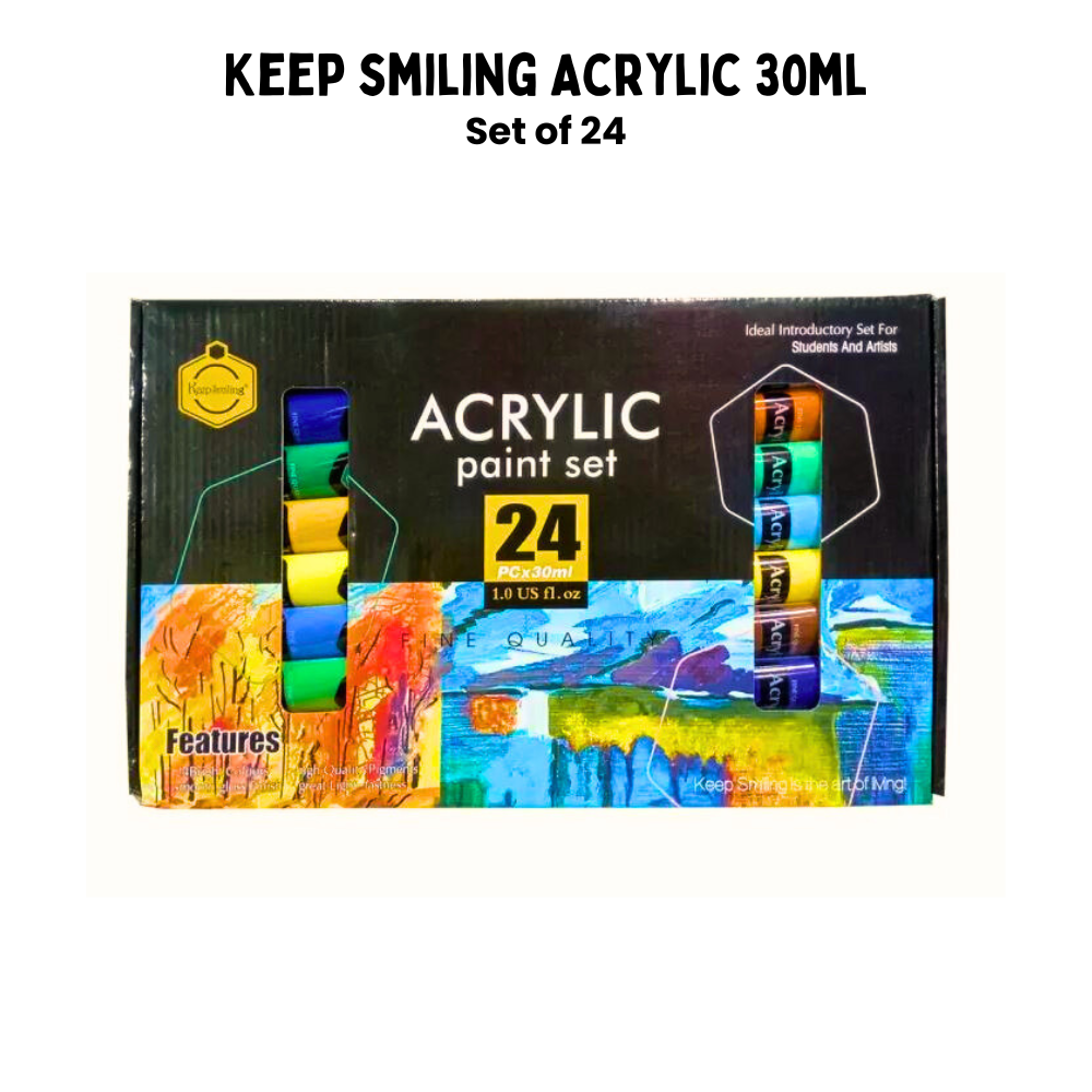 Keep smiling Acrylic tubes set of 24 - 30ml each