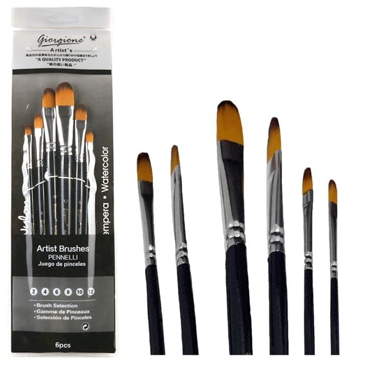 Giorgione Professional Grade Filbert brushes set of 6