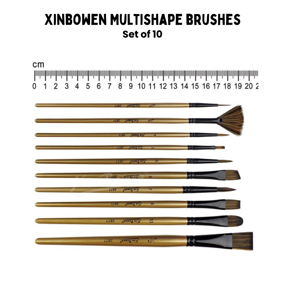 Xinbowen Multishape brush set of 10 - Gold Edition