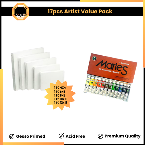 17pcs Artist Value Pack - Paints and Canvas Edition #3