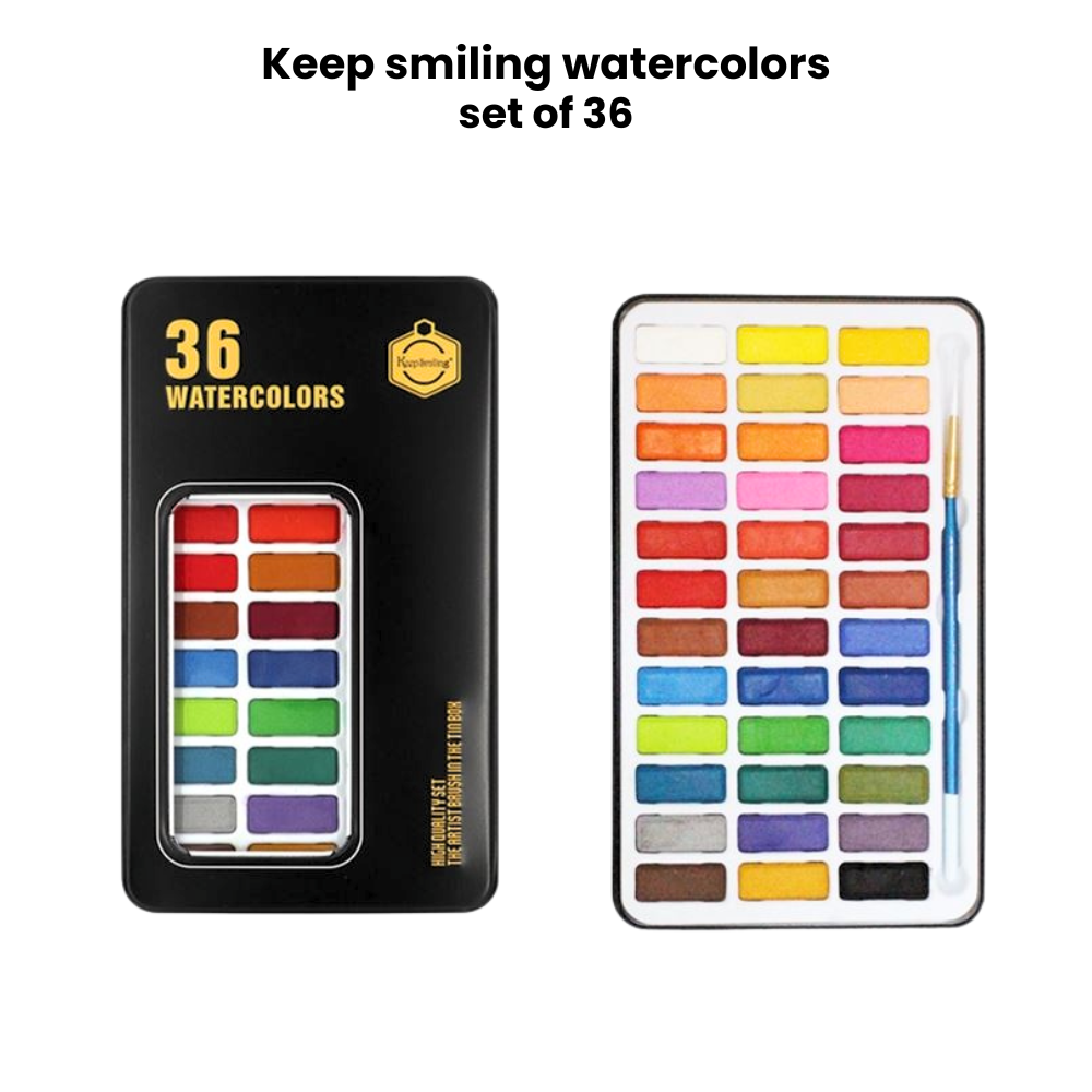 Keep smiling Watercolor set of 36 - Professional Edition