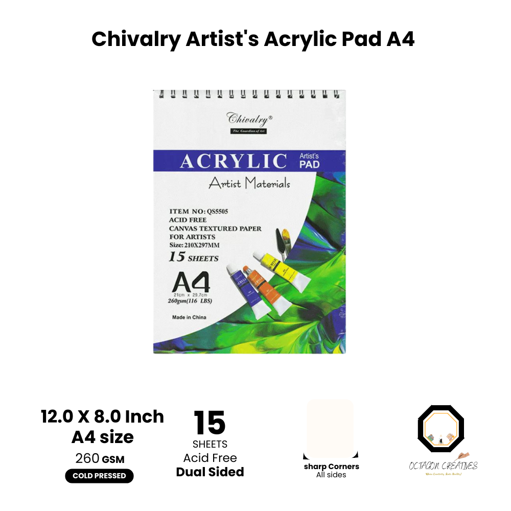 Chivalry Artist's Acrylic Pad A4 / A3 - Acrylic Edition