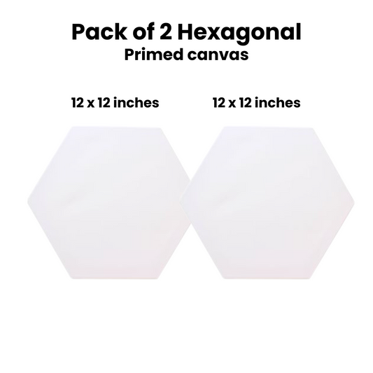 Pack of 2 hexagonal Primed Canvas 12 x 12 inches - Limited Edition