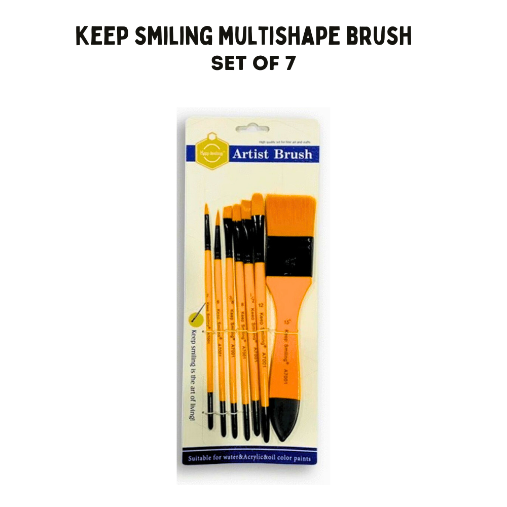 Keep smiling Pack of 7 multi tip artist brushes paint brushes