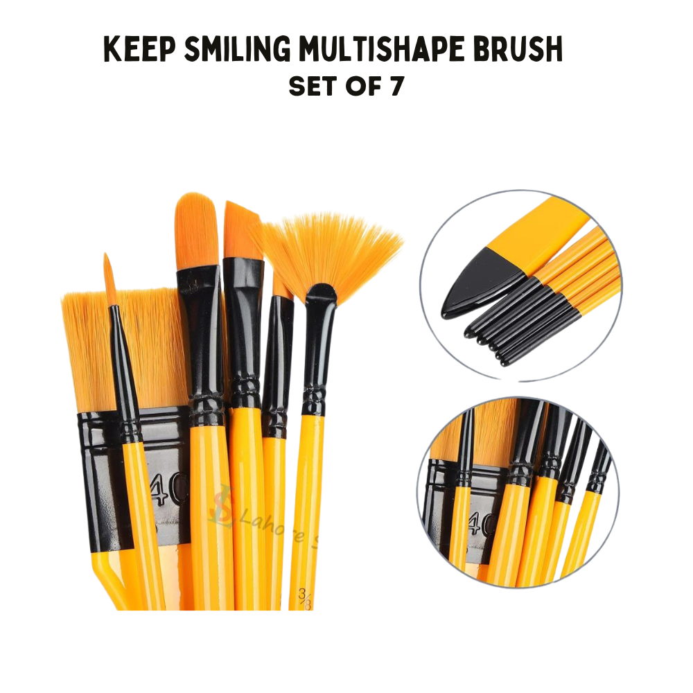 Keep smiling Pack of 7 multi tip artist brushes paint brushes