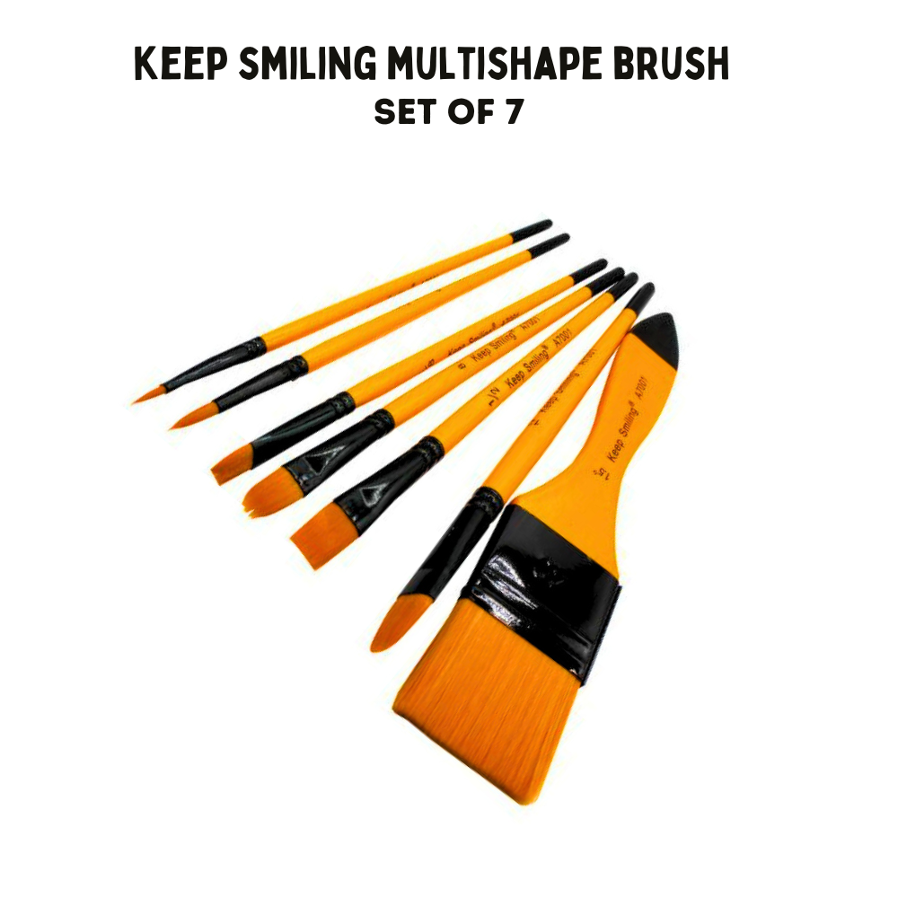 Keep smiling Pack of 7 multi tip artist brushes paint brushes