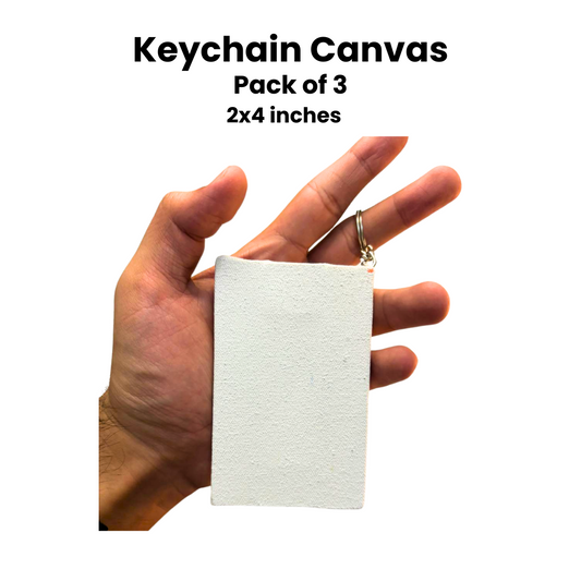 Pack of 3 Primed keychain Canvas boards 2 x 4 inches - New Edition